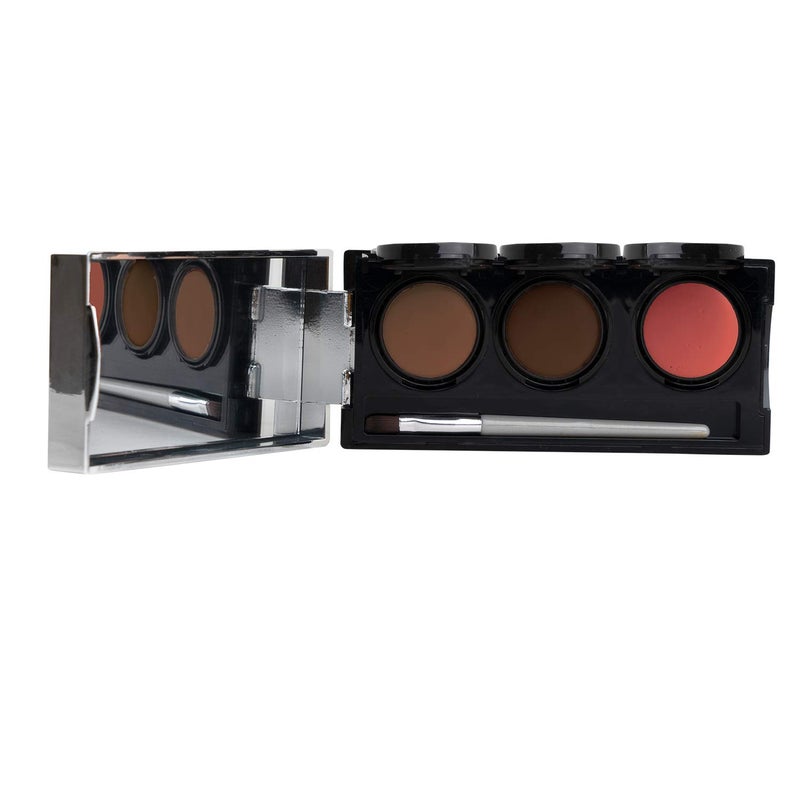 Dermaflage Tattoo Cover Up Makeup (Dark) - Bruise Full Coverage Concealer - Full Coverage Waterproof Concealer for Bruise, Scars & Acne - Smudge Proof Body Makeup Palette with 3 Pro SFX Shades + Brush - Image 1